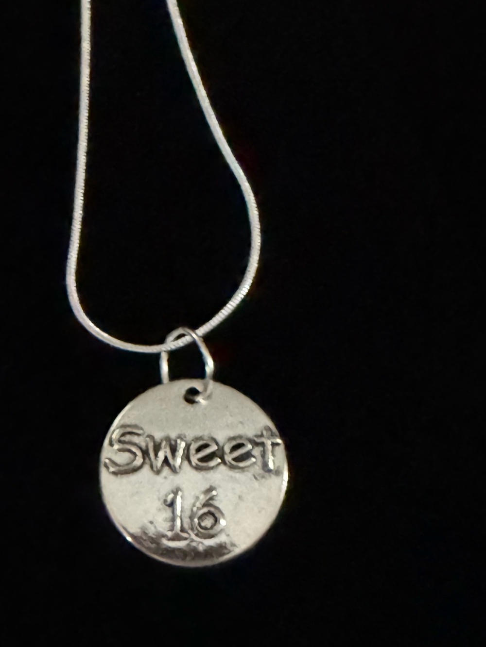 Sweet 16 Silver Pendant Necklace - Sweet 16 Charm